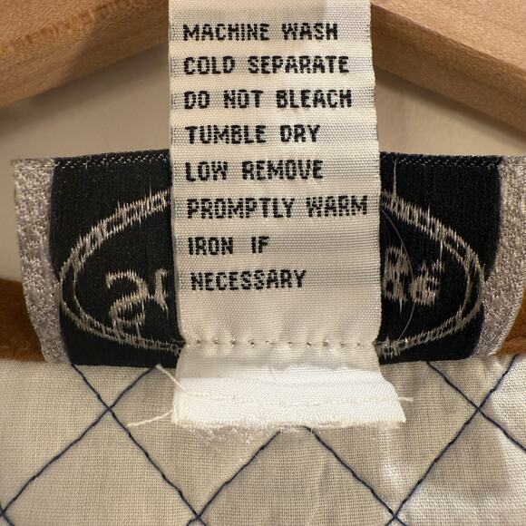 Vintage Quilted Denim Style Vest Petite Medium Blue Brown Velvet Trim - Picture 9 of 11